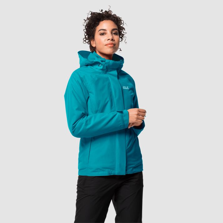 Chamarra Outdoor Jack Wolfskin Iceland Voyage 3in1 Mujer Verdes Oscuro Mexico-7526398